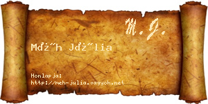 Méh Júlia névjegykártya